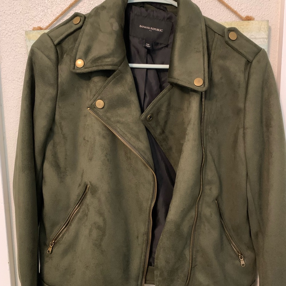 Women’s Faux Suede  Green Jacket